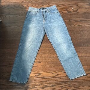 Veronica Beard Blake Classic Straight High Rise Blue Denim Jeans